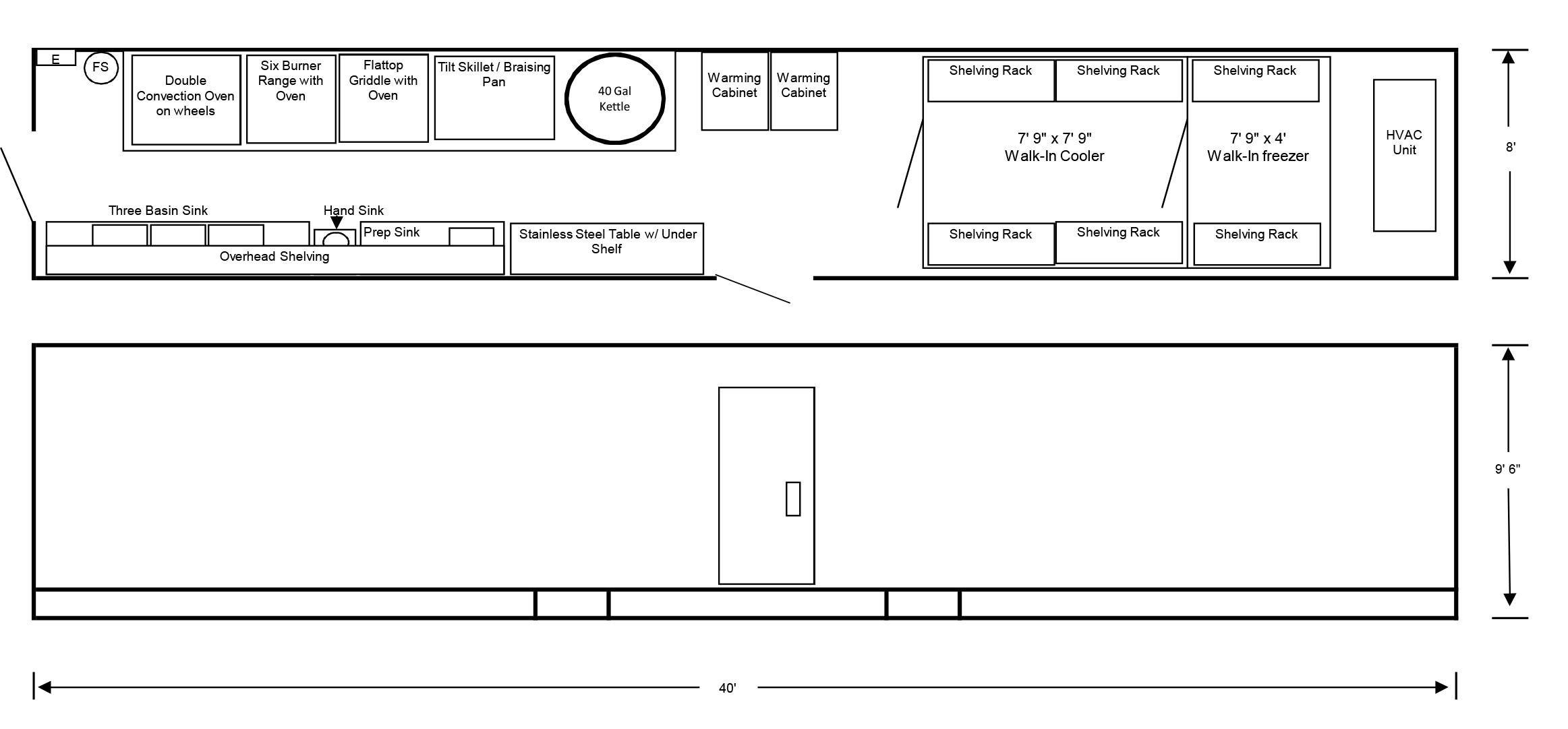 Shipping Container Kitchen Sample Layout